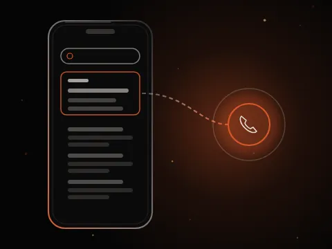 Illustration: a search ad result leading to a phone call